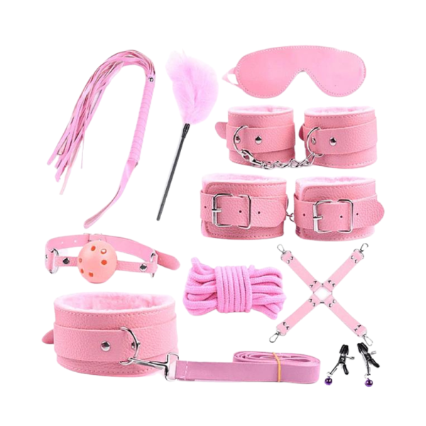 Kit de Bondage Rosado – 10 Piezas