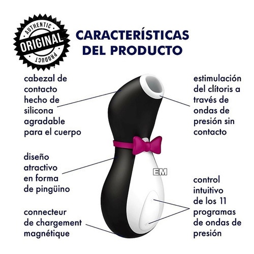 Satisfyer Penguin Succionador de Clítoris – 11 Intensidades, Silencioso y Resistente al Agua